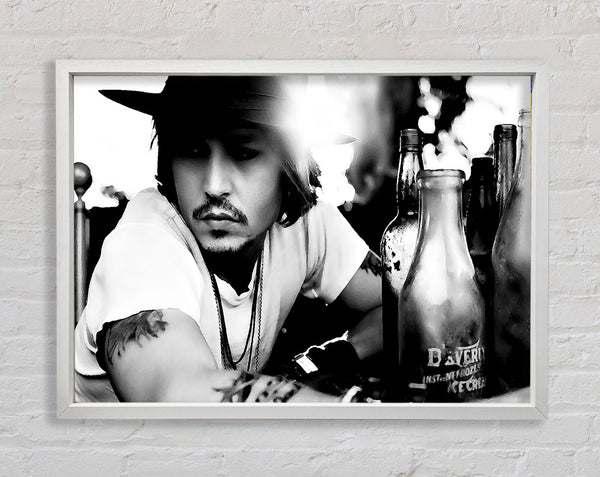 Johnny Depp Hat B n W