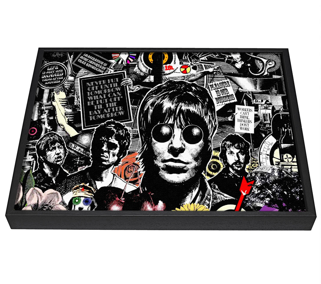 A picture of a Oasis Collage framed canvas print sold by Wallart-Direct.co.uk