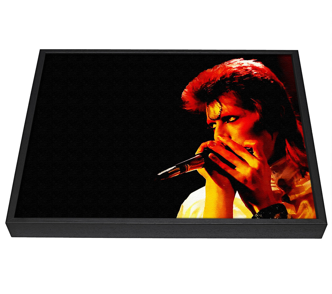 A picture of a David Bowie Ziggy Pop framed canvas print sold by Wallart-Direct.co.uk