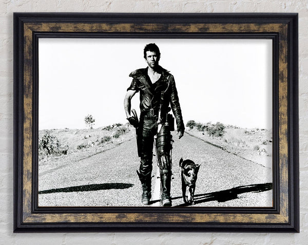 Mad Max Highway Walk With Dog B n W