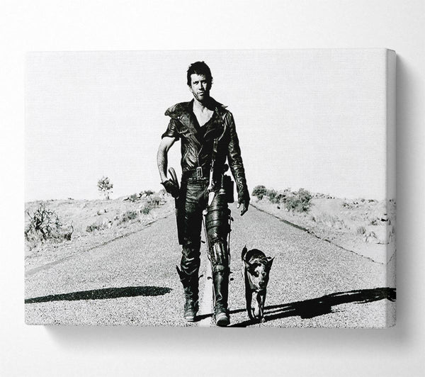 Mad Max Highway Walk With Dog B n W