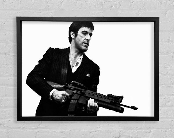 Scarface Tommygun B n W