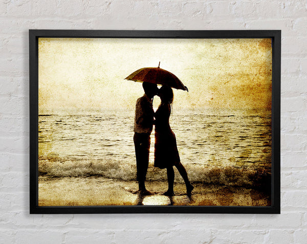 Romantic Love Couple In The Rain