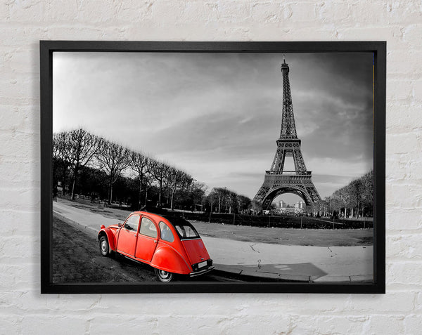 Red Car-Eiffel Tower Paris