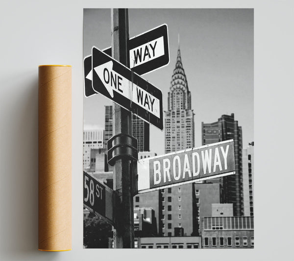 New York Signs To Broadway B N W