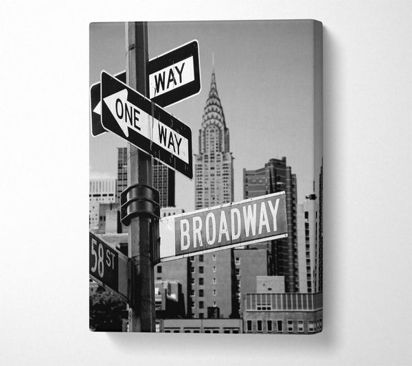 New York Signs To Broadway B n W