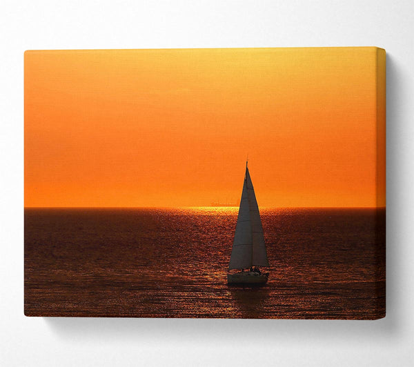 Sailing In The Stunning Sunset Ocean