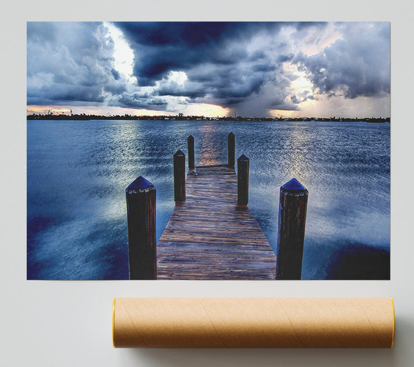 Pontoon Out To Sea Blue