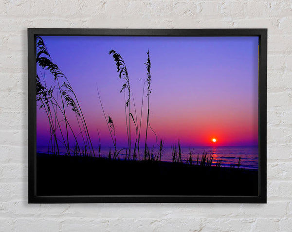 Red Sunset Over The Purple Lake