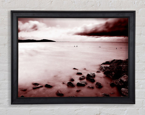 Misty Calm Ocean Rocks