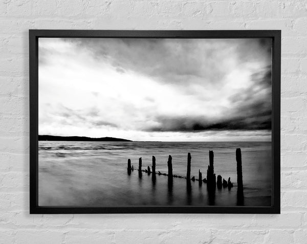 Storm Clouds Over The Ocean B n W