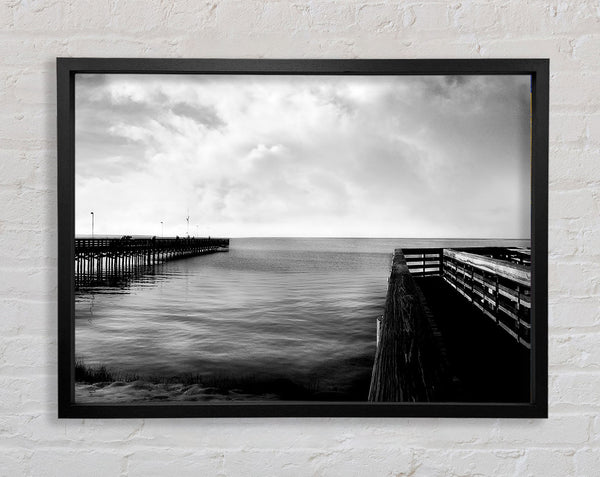 Tranquil Pier B n W