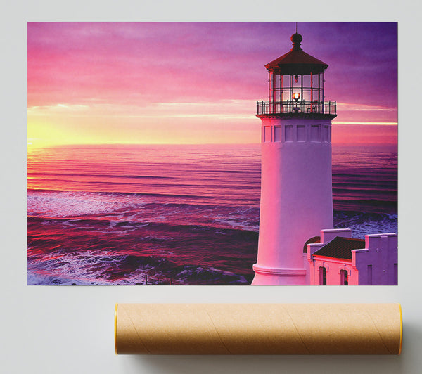 Lighthouse Pink Sunset