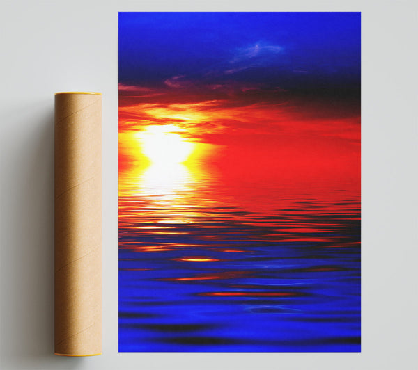 Electric Blue Ocean Sunset