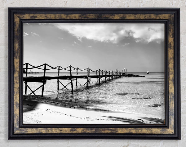 White Sand Pier B n W