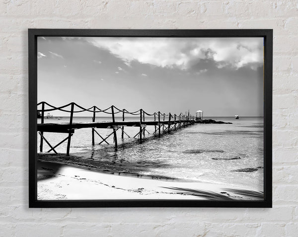 White Sand Pier B n W