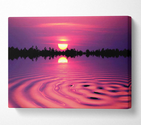 Pink Sunset Lake Swirl