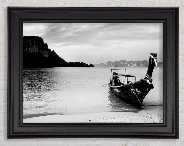 Fishermans Boat B n W