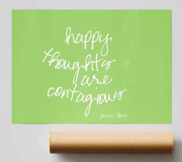 Love Quote Happy Thoughts Are Contagious Lime Green