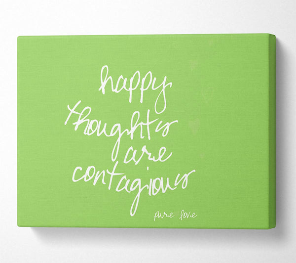 Love Quote Happy Thoughts Are Contagious Lime Green