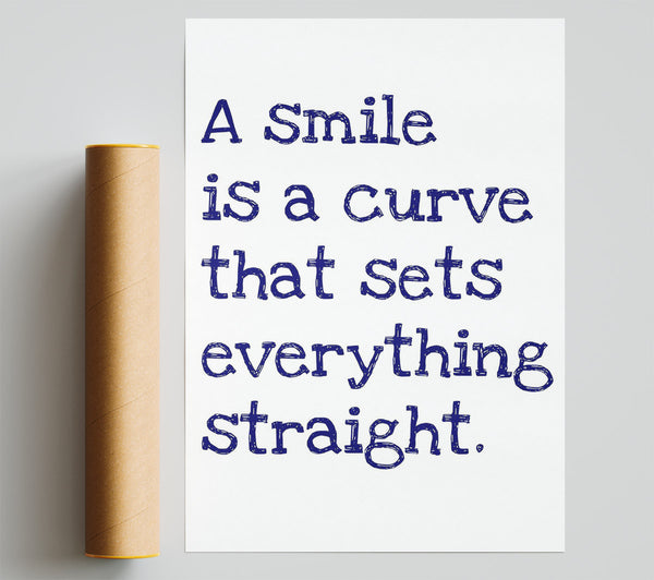 Motivational Quote Smile Is A Curve