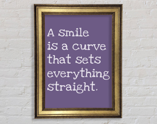 Motivational Quote Smile Is A Curve Lilac