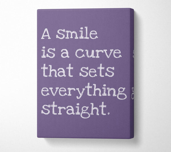 Motivational Quote Smile Is A Curve Lilac