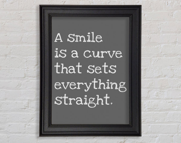 Motivational Quote Smile Is A Curve Grey