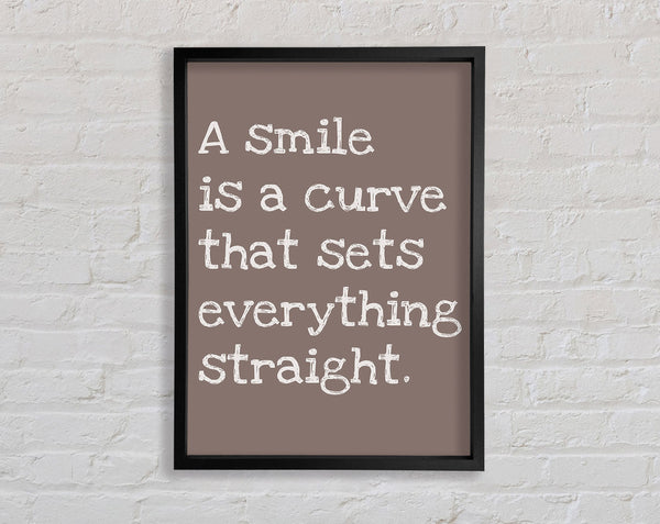 Motivational Quote Smile Is A Curve Beige