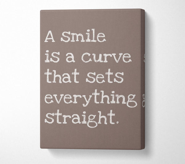 Motivational Quote Smile Is A Curve Beige