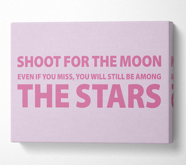 Motivational Quote Shoot For The Moon Pink