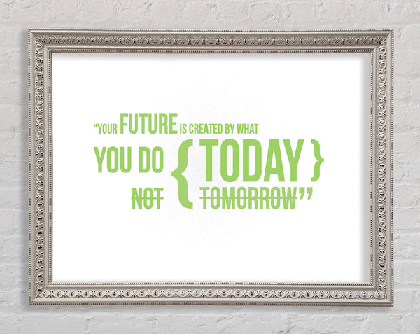 Motivational Quote Your Future Is Created By What You Do Lime Green