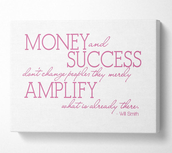 Motivational Quote Will Smith Money And Success Pink