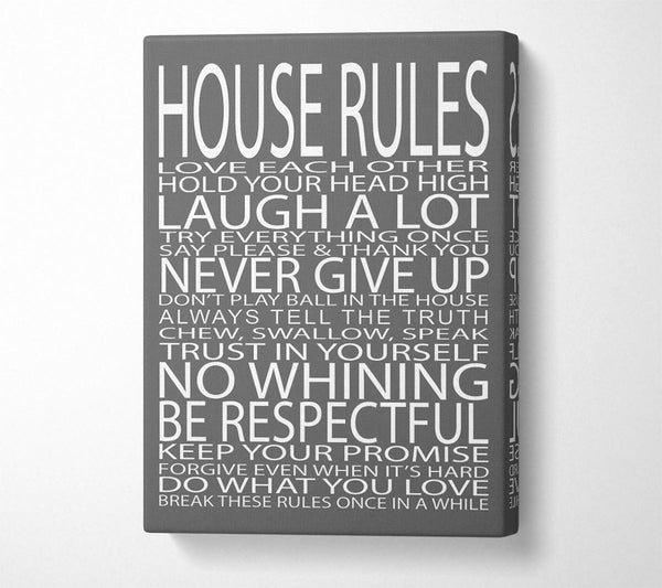 Family Quote House Rules Love Each Other Grey