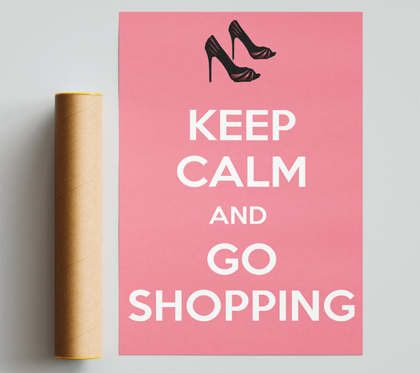 Girls Room Quote Keep Calm And Go Shopping Pink