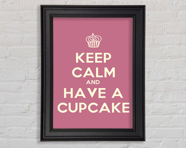 Kitchen Quote Keep Calm Cupcake Pink