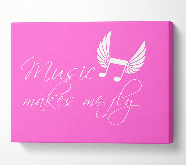 Girls Room Quote Music Makes Me Fly Vivid Pink