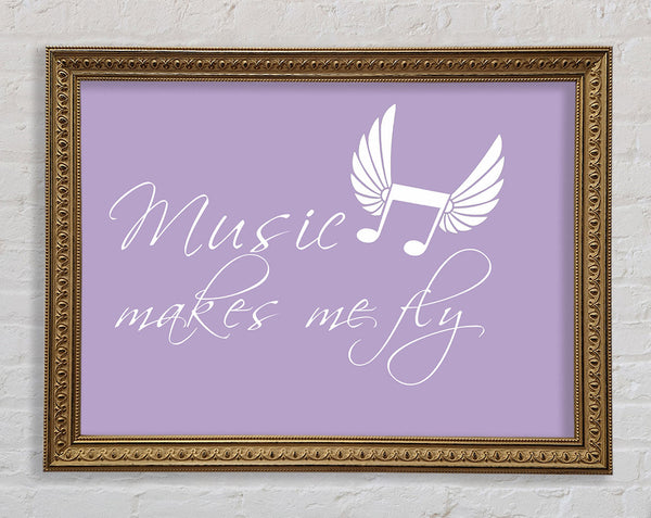 Boys room Quote Music Makes Me Fly Lilac