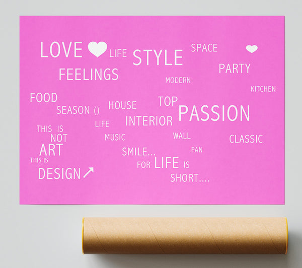 Love Quote Love Life Vivid Pink