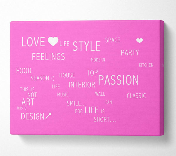 Love Quote Love Life Vivid Pink