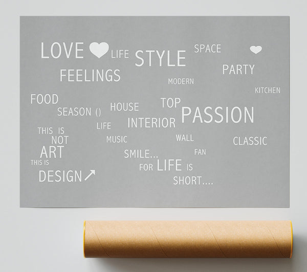 Love Quote Love Life Grey White