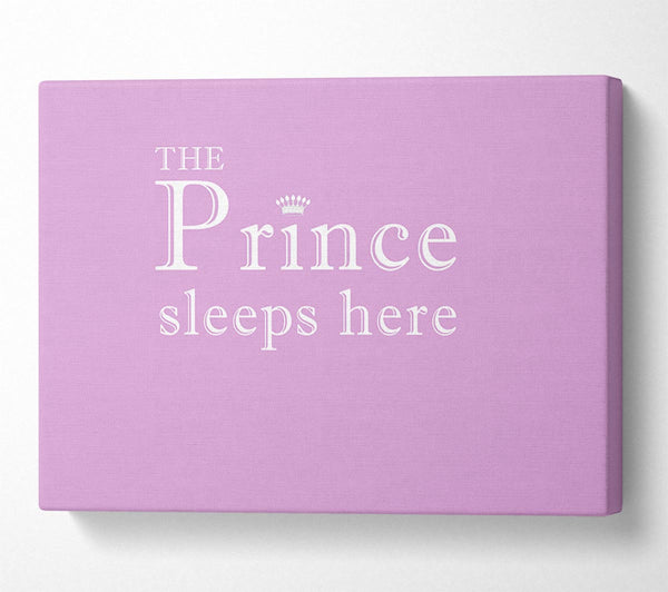 Nursery Quote The Prince Sleeps Here Pink