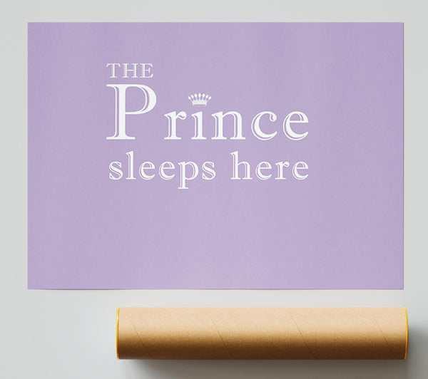 Nursery Quote The Prince Sleeps Here Lilac