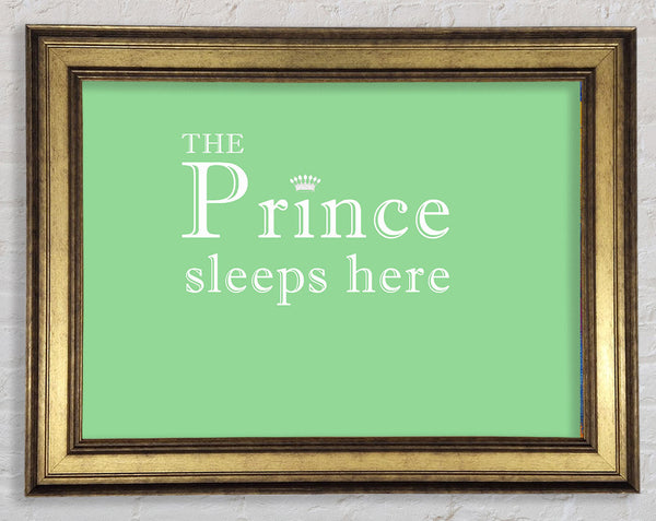 Boys room Quote The Prince Sleeps Here Green