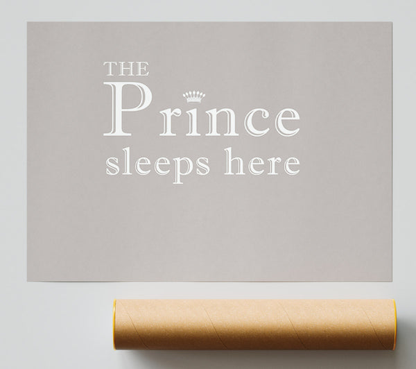 Boys Room Quote The Prince Sleeps Here Beige