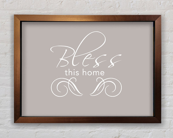 Home Quote Bless This Home Beige