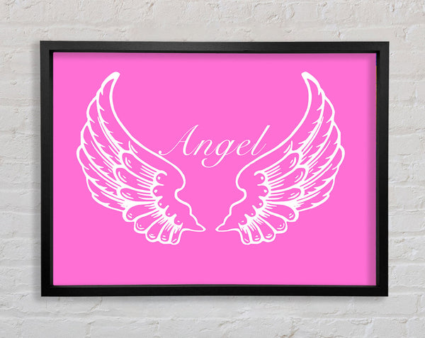 Nursery Quote Angel Wings Vivid Pink