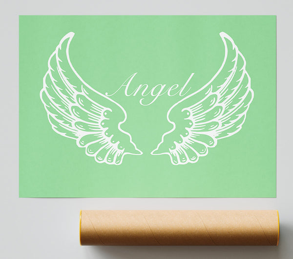 Girls Room Quote Angel Wings Green