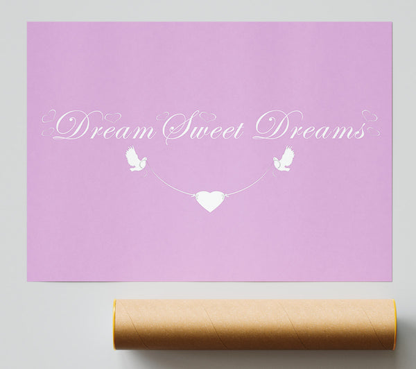 Nursery Quote Dream Sweet Dreams Pink