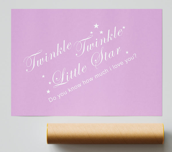 Nursery Quote Twinkle Twinkle Little Star 2 Pink